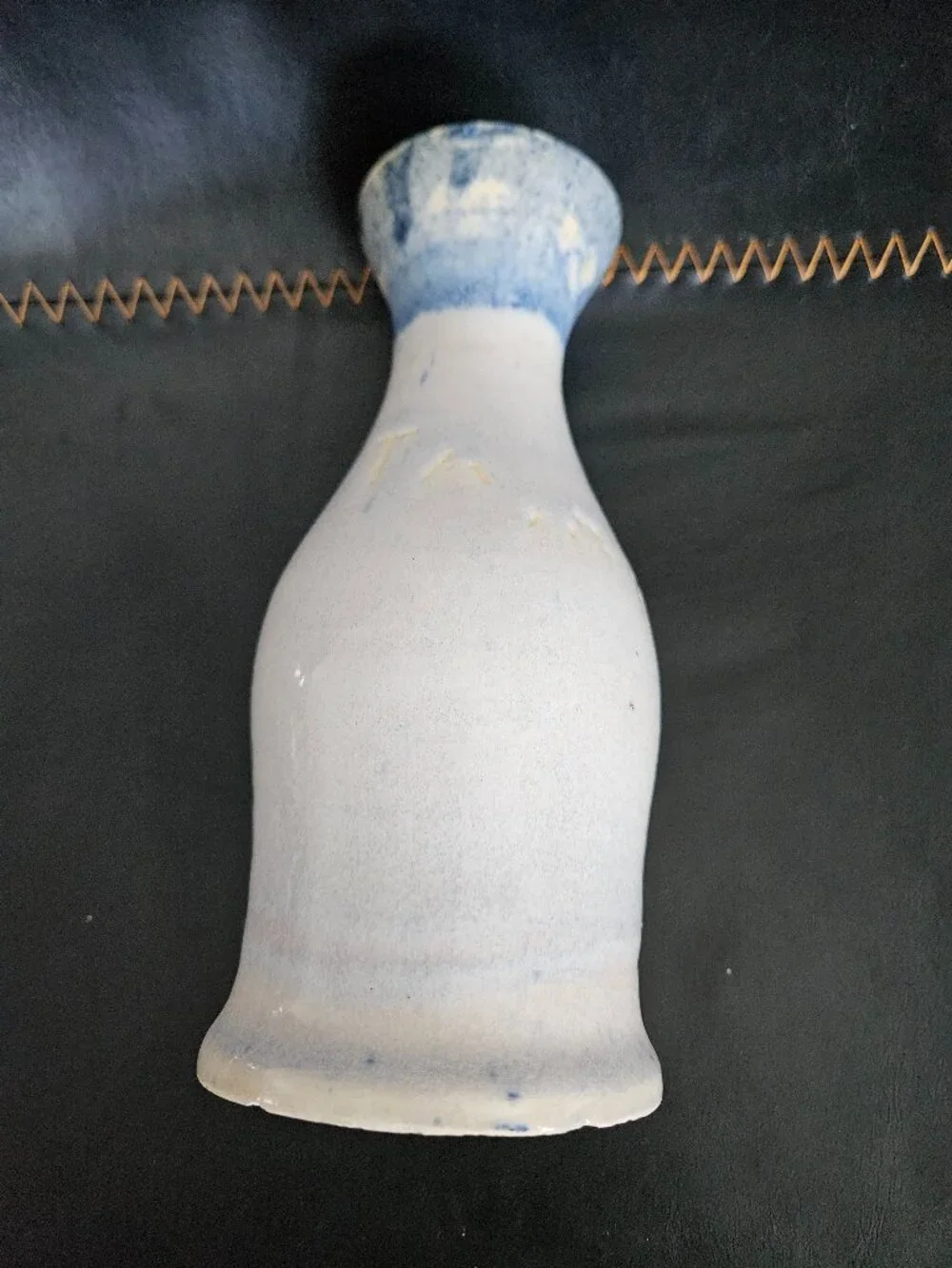 Handmade Matte Pale Blue Ceramic Bud Vase Signed Minimalist Pottery